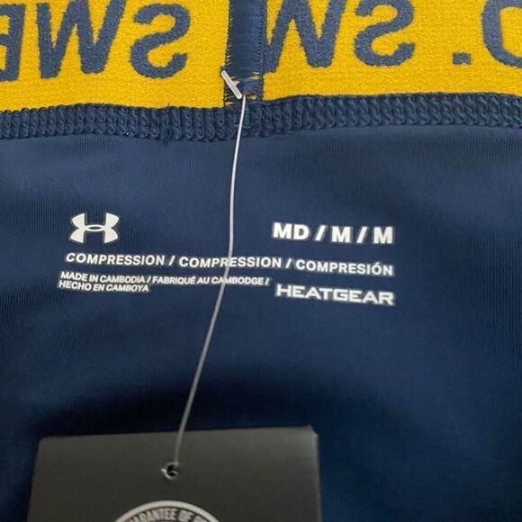 Under Armour UA Mens Project Rock Navy Compression Shorts size Medium NWT - Picture 8 of 9